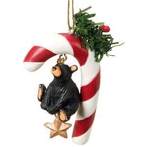 Big Sky Carver Bearfoots Bear Candy Cane Christmas Ornament  