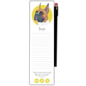   Refrigerator Note Pad with Pencil, Dog Breeds, Boxer