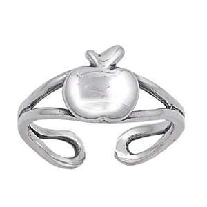  Sterling Silver Apple Toe Ring Jewelry