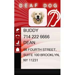  DEAF Dog ID Badge   1 Dogs Custom ID Badge   Design#3 