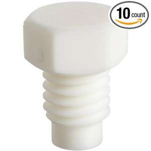 Value Plastics M6 x 1 Thread Plug 5/16 Hex White Nylon (Pack of 10 