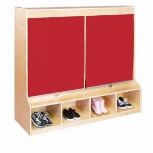   Guidecraft G6607RED Hideaway 4 Section Locker, Red Furniture & Decor