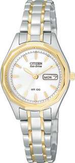 Citizen EW3144 51A Ladies Watch Two Tone Stainless Steel Eco Drive 