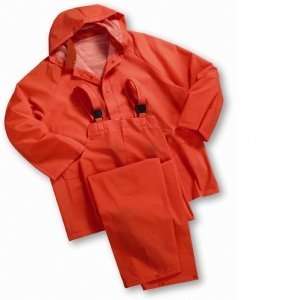  Orange 3 Piece PVC Rainsuit, XXL