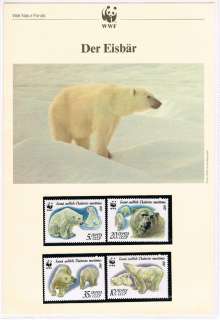 BRIEFMARKEN + NUMISBRIEF WWF 1987 SU CCCP EISBÄR KPL  