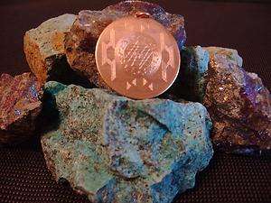   Mantra Medallion Kupfer Amulett 30 mm Energieplatte Chi Orgon Prana