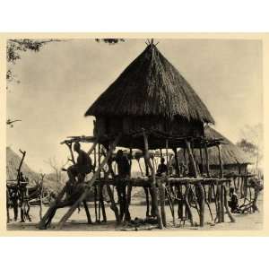 1930 Djur Daju Stilt Huts Houses People Sudan Africa 