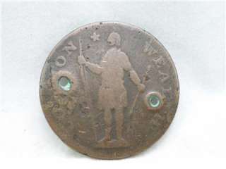 Unique 1788 Massachusetts Colonial Cent United States Coin  