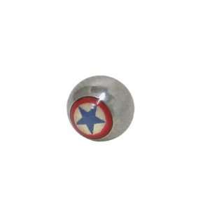  Replacement Bead Surgical Steel Threaded (6mm) with Star 