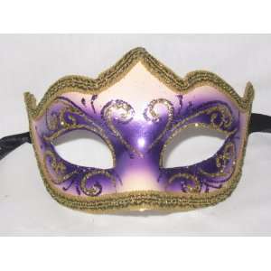 Purple Gold Colombina Punta Riga Venetian Masquerade Mask 