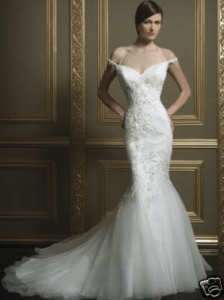 White Mermaid Sweetheart Neckline Wedding Dress Custom  