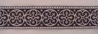 This traditional motif was jacquard woven in metallic silver on a 