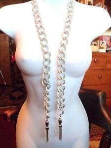 Vintage Shimmering Silvertone Flapper Necklace Or Belt  