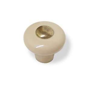  Cream Knob With Antique Brass Insert HRT 0 377 ABS 5023 