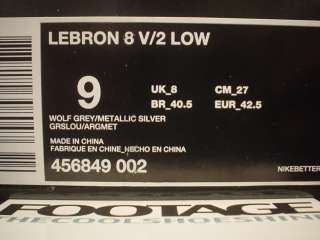 Nike Air Max LEBRON JAMES VIII 8 V/2 Low WOLF GREY METALLIC SILVER 