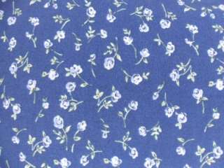 LL Bean Size 8 Petite Long Button Down Dress Blue Floral Short Sleeves 