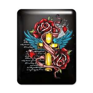    iPad Case Black Roses Cross Hearts And Angel Wings 