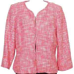 NWT DANA BUCHMAN Pink Multi Basket Weave Jacket 14  