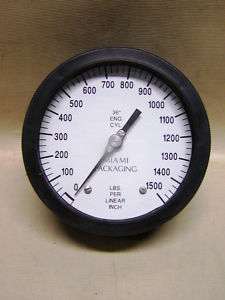 Duro Pressure Gauge 0 1500 PLI, 4.5 inch Face, 1/2 NPT  
