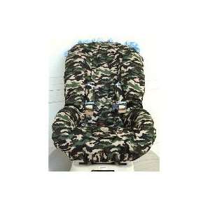  Toddler Car Seat Cover   Color Daddy Camo/Blue Ruffle 