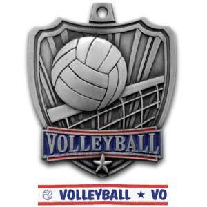   Custom Volleyball Medals SILVER MEDAL/AMERICANA Custom Volleyball