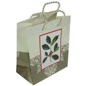  Small Christmas Gift Bag Glitter Holly Case Pack 296 