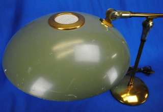 Vtg 1950s Mid Century Saucer Industrial Desk Table Lamp  