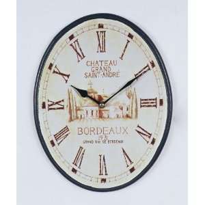 Bordeaux Clock Oval 