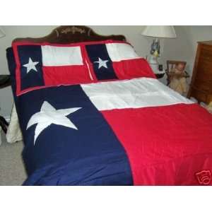 White Blue and Red Texas State Flag Cotton Comforter/quilt Set for 