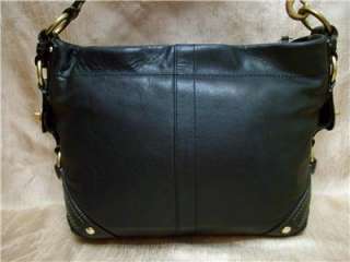 COACH SOFT BLACK LEATHER CARLY SHOULDERBAG 10615  