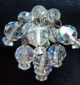 Vintage Aurora Borealis Crystal Chandelier Earrings  