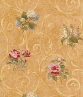 Scrolls & Swirls Tuscan Roses & Lilacs Wallpaper D/R  