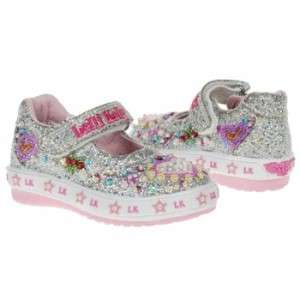 Lelli Kelly LK8077 Glitter Cuori Mary Jane Silver shoes  