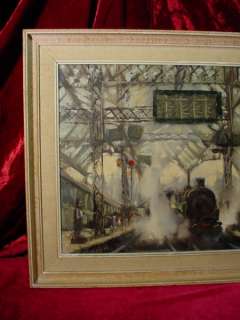   HYDE OIL PAINTING London Train Station LISTED ARTIST Framed Art  