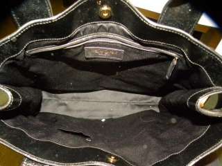 YVES SAINT LAURENT Black Patent Leather Large Tote Bag  