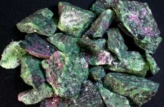   select at least 200 carats from a large group of rough ruby zoisite