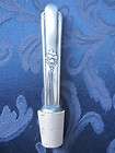 Vintage Silverware Wine Stopper Cork Beautiful Fruit and Leaf Motif