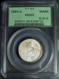 1894 A German Colonial 1 Mark PCGS MS65  