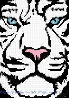 Crochet Patterns WHITE TIGER Color Graph Afghan Pattern  