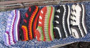 pairs pure yak wool fleece lined hand knitted tibetan socks, nepal 