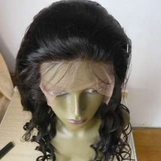 16 Full wig Lace Front Wig Body Wave #1B Natural Black 100 Indian 