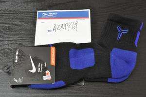 Nike Kobe Elite Basketball Quarter Socks black purple concord sz 8 12 