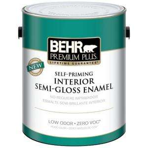 BEHR Premium Plus Zero VOC 1 Gal. Semi Gloss Ultra Pure White Interior 