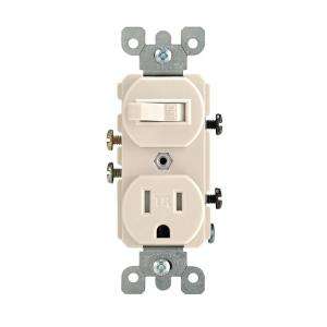 Leviton 15 Amp Light Almond Tamper Resistant Combination Switch/Outlet 