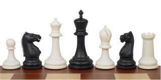 Zukert Plastic Chess Set Black & Ivory 4.25 King  