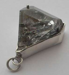 Sterling Silver TOURMALATED QUARTZ PENDANT 13229 3000 gemstone crystal 