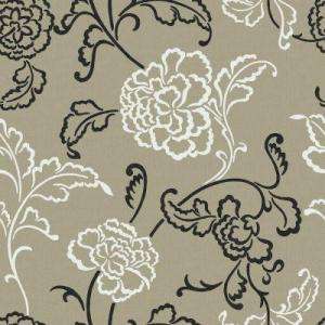 The Wallpaper Company 56 sq.ft. White, Black and Metallic Pewter 
