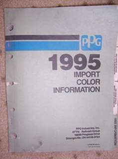 1995 PPG Auto Paint Color Manual Import Cars W  