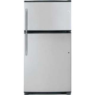 GE 21.0 Cu. Ft. Top Freezer Refrigerator in Stainless Steel GTH21SCXSS 