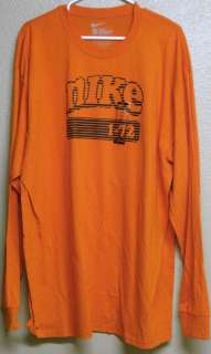 Nike I 72 Mens Long Sleeve T Shirt Orange Size 2XL Loose Fit NWoT 